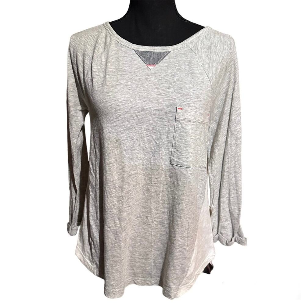 Little Yellow Button Anthro Layer Long Sleeve Top Women's Medium